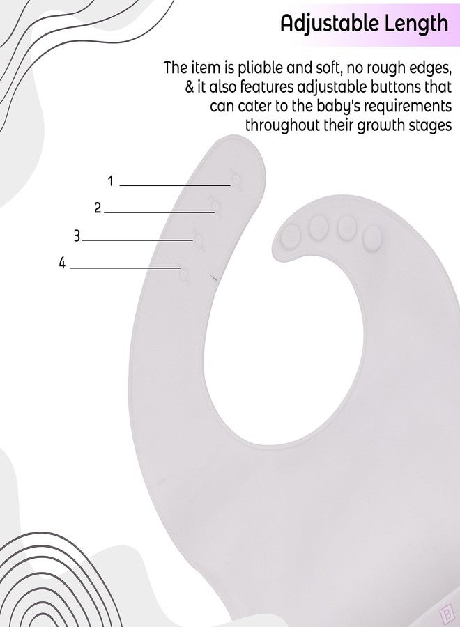 Bembika Baby Feeding Essential Baby Dinner Set Silicone Tableware Set for Baby Infant Training Eating Utensils � (Pack of 3)(White) - Image 3