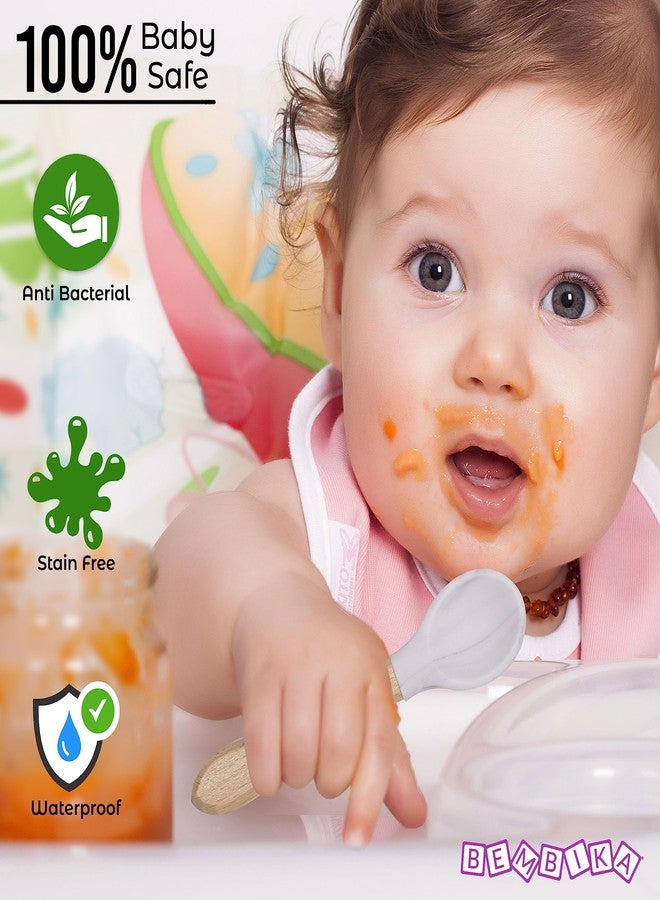 Bembika Baby Feeding Essential Baby Dinner Set Silicone Tableware Set for Baby Infant Training Eating Utensils � (Pack of 3)(White) - Image 5