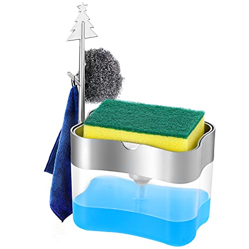 LIFEEZY New 2025 Version soap Dispenser with Added Features - Premium Quality Dish Soap Dispenser - Countertop Kitchen Soap Dispenser, Sink Dish Washing 13 Ounces (Sponge Included) - Image 4