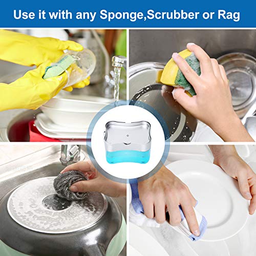 LIFEEZY New 2025 Version soap Dispenser with Added Features - Premium Quality Dish Soap Dispenser - Countertop Kitchen Soap Dispenser, Sink Dish Washing 13 Ounces (Sponge Included) - Image 5