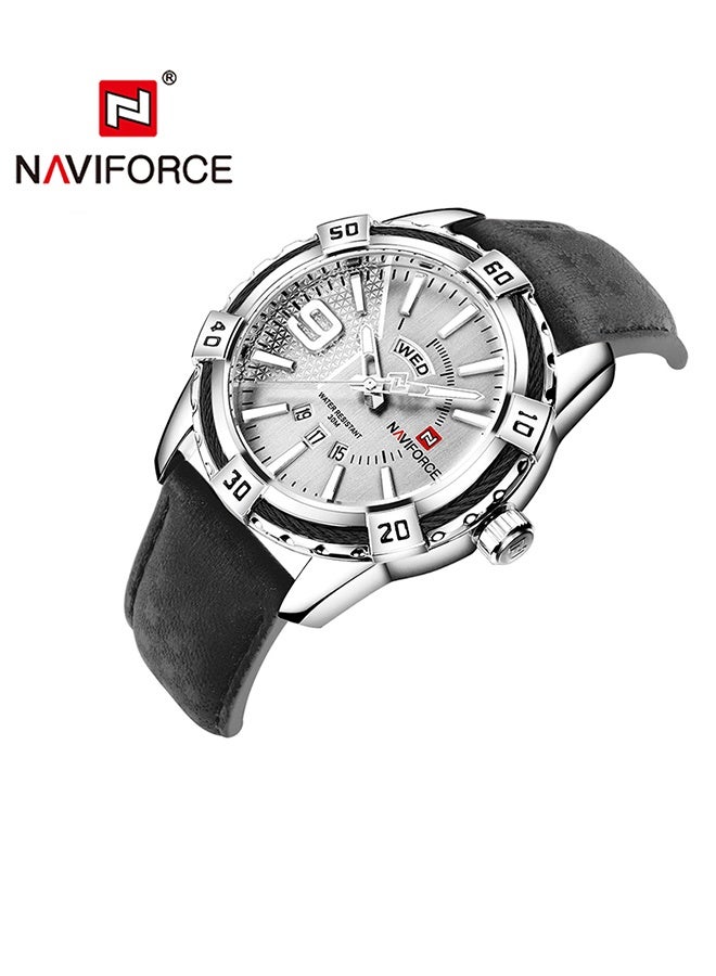 نافيفورس ساعات رجالية رياضية وعصرية وعسكرية، ساعة يد كوارتز مزودة بتقويم، ساعة يد رجالية أنيقة مقاومة للماء، مصنوعة من الجلد، ساعة رجالية NF9117L - Image 5