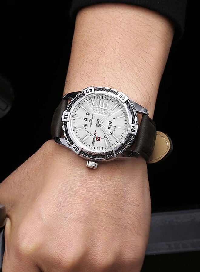 نافيفورس ساعات رجالية رياضية وعصرية وعسكرية، ساعة يد كوارتز مزودة بتقويم، ساعة يد رجالية أنيقة مقاومة للماء، مصنوعة من الجلد، ساعة رجالية NF9117L - Image 2