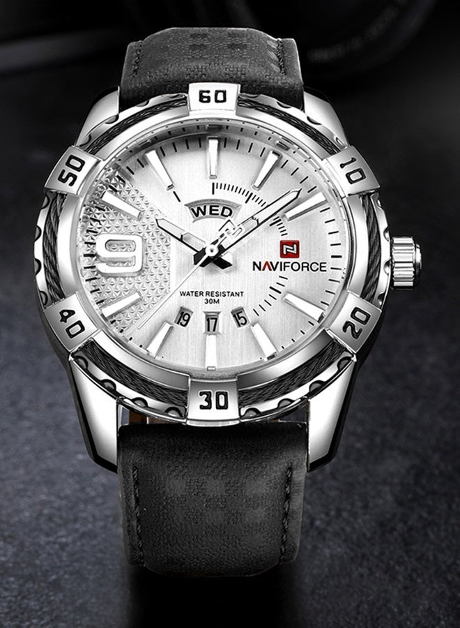 نافيفورس ساعات رجالية رياضية وعصرية وعسكرية، ساعة يد كوارتز مزودة بتقويم، ساعة يد رجالية أنيقة مقاومة للماء، مصنوعة من الجلد، ساعة رجالية NF9117L - Image 3