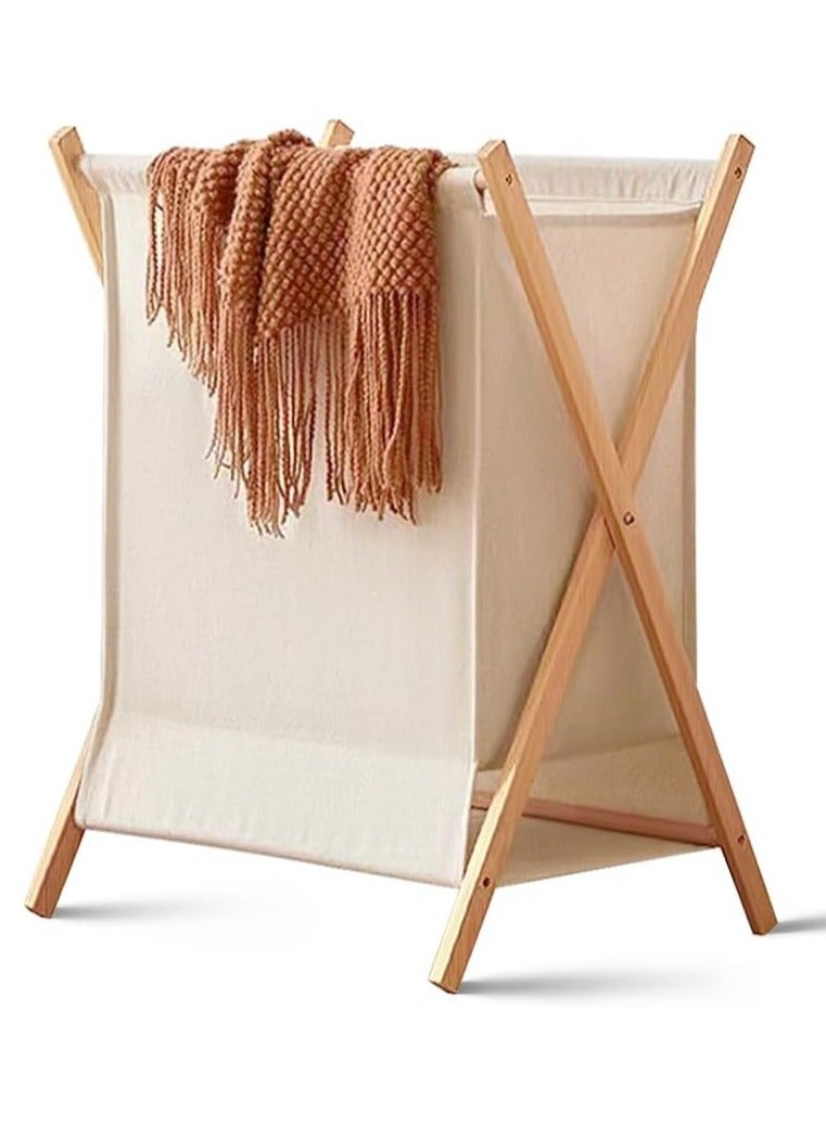 DELGREEN Portable Laundry Hamper Fordable Dirty Clothes Large Storage Basket Laundry Basket Yoga Mat Storage Basket Toys Storage Organizer Clothes Storage for Bathroom Bedroom 56.5×50×34CM - Image 1