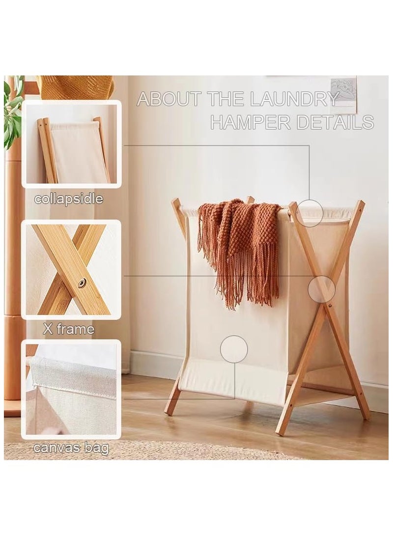 DELGREEN Portable Laundry Hamper Fordable Dirty Clothes Large Storage Basket Laundry Basket Yoga Mat Storage Basket Toys Storage Organizer Clothes Storage for Bathroom Bedroom 56.5×50×34CM - Image 5