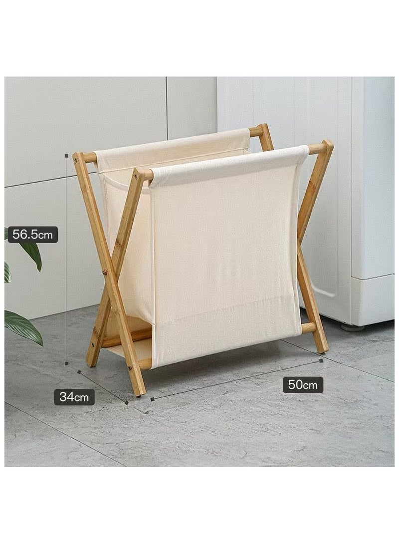 DELGREEN Portable Laundry Hamper Fordable Dirty Clothes Large Storage Basket Laundry Basket Yoga Mat Storage Basket Toys Storage Organizer Clothes Storage for Bathroom Bedroom 56.5×50×34CM - Image 2