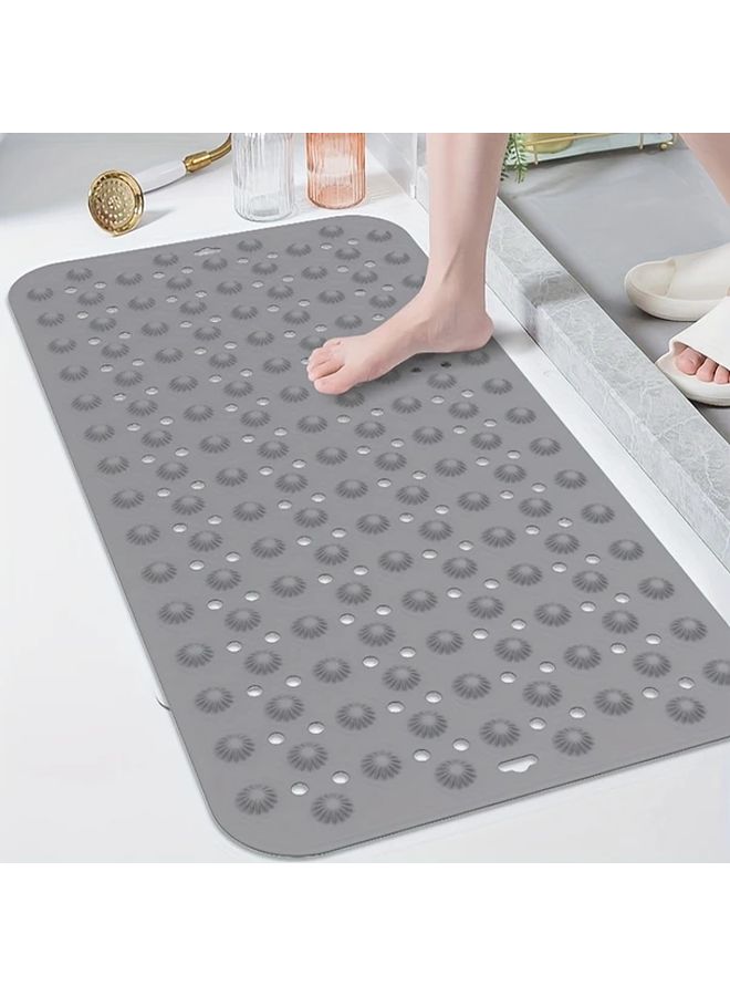 Gray Non Slip Silicone Bath Mat Square Shower Foot Massage Safety Home Use - Image 2