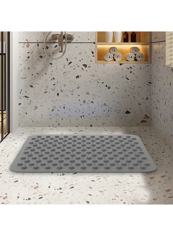 Gray Non Slip Silicone Bath Mat Square Shower Foot Massage Safety Home Use - Image 4