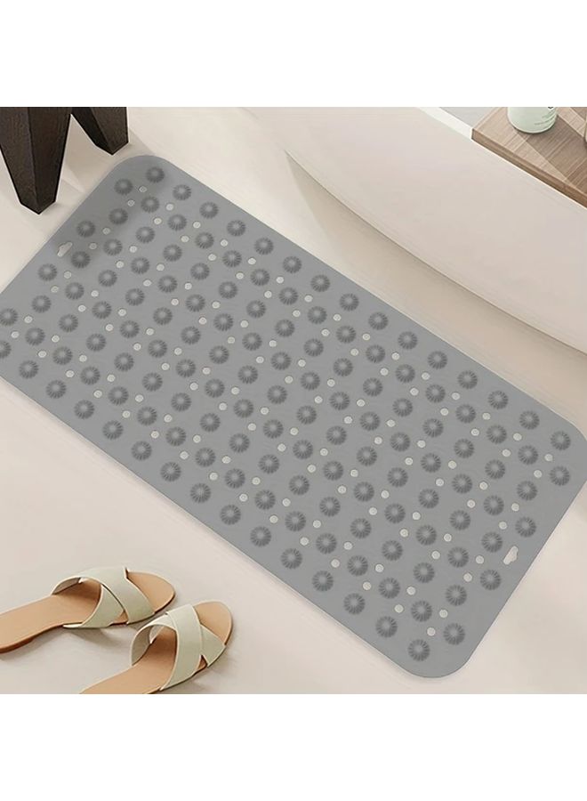 Gray Non Slip Silicone Bath Mat Square Shower Foot Massage Safety Home Use - Image 1