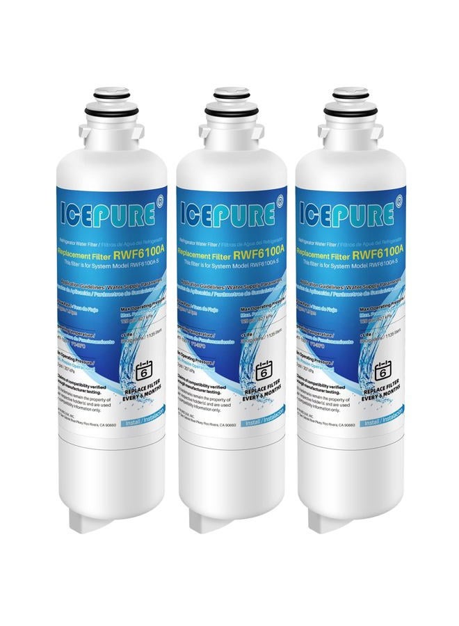 ICEPURE BORPLFTR50 Replacement for Bosch Ultra Clarity Pro Water Filter, Compatible with 12033030 , 12028325, 11025825 , WFC100MF, B36CT80SNS, B36CL80ENS, BORPLFTR55, WFS200MF 3PACK - Image 1