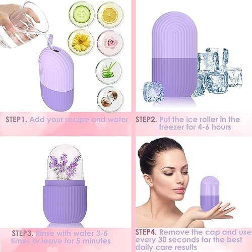 RIXTEC Ice Roller for face women skin glowing ice cube massager Face Puffiness Relief Massage Skin Care Tools for face eye Face Ice Roller, Face Massager, Ice Massage Roller (Multi color) (Facial roller) - Image 3