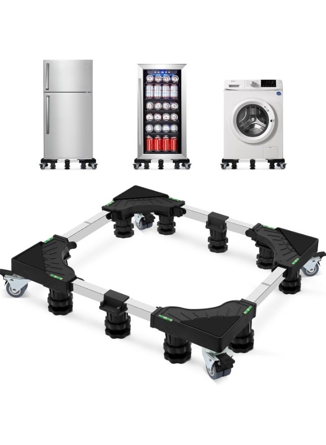 ميكسد غسالة الوقوف, قاعدة الثلاجة الوقوف مع 4 عجلات قفل, تصميم أنبوب مربع سميك, مناسبة لغسالات, مكيفات الهواء العمودية, ثلاجات, خزانات التطهير - Image 3