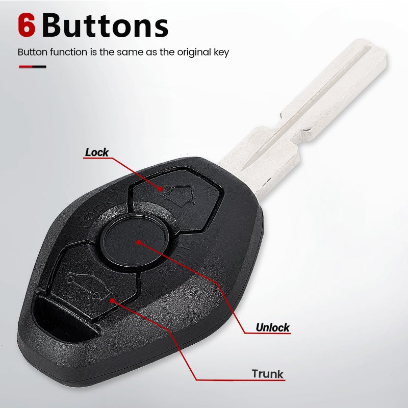 Beefunny EWS Remote Key 3 Button 315MHZ/433MHZ ID44 HU58 for BMW 3,5,7 Series 325 330 318 525 530 540 E38 E39 E46 M5 X3 X5 E65 (1) - Image 3