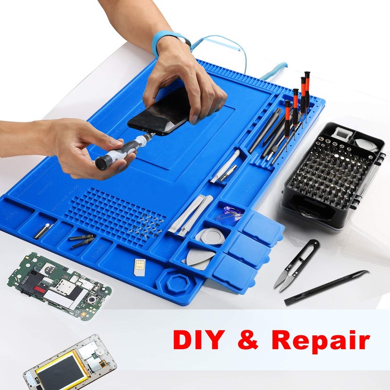 ZinonMax Precision Screwdriver Set, Electronics Repair Tool Kit with Anti Static Mat, ESD Wristband,Fast Home Multi-types Drivers for Phone, Computer, Laptop (Black) - Image 2