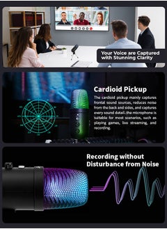 havit Gaming Microphone with Tripod Stand, Super Cardioid Pickup Pattern, USB Plug and Play, Suitable for Games, Podcasts, Studios  - Image 3