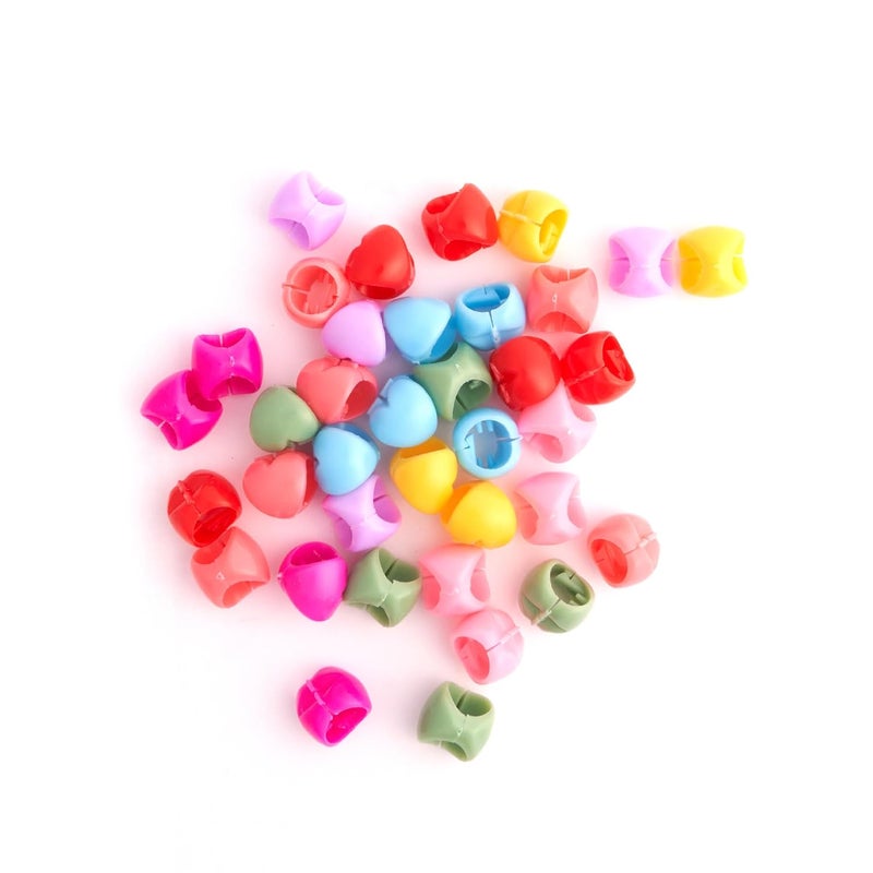 Red by Kiss RED by Kiss 36 Pieces Kids Mini Claw Barrettes SelfHinge Plastic Hair Clips for Girls Toddler Kids Baby 80s 90s Cute Colorful Hair Pin Hair Accessories Mini Heart
