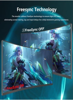 HILUKE 34 inch 3440 x 1440 Gaming Monitor,165Hz,1500R PC Screen,Curved Computer Screen with FreeSync,Support Wallmount 75x75mm  - Image 3