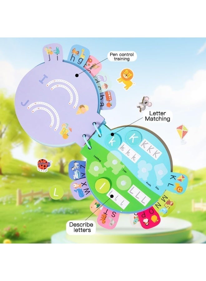 Twisoo Alphabet Busy Book for Toddlers ABC Learning Activity Book for Kids Age 3+ Montessori Preschool Educational Quiet Book Reusable Early Learning Workbook for Children - Image 3