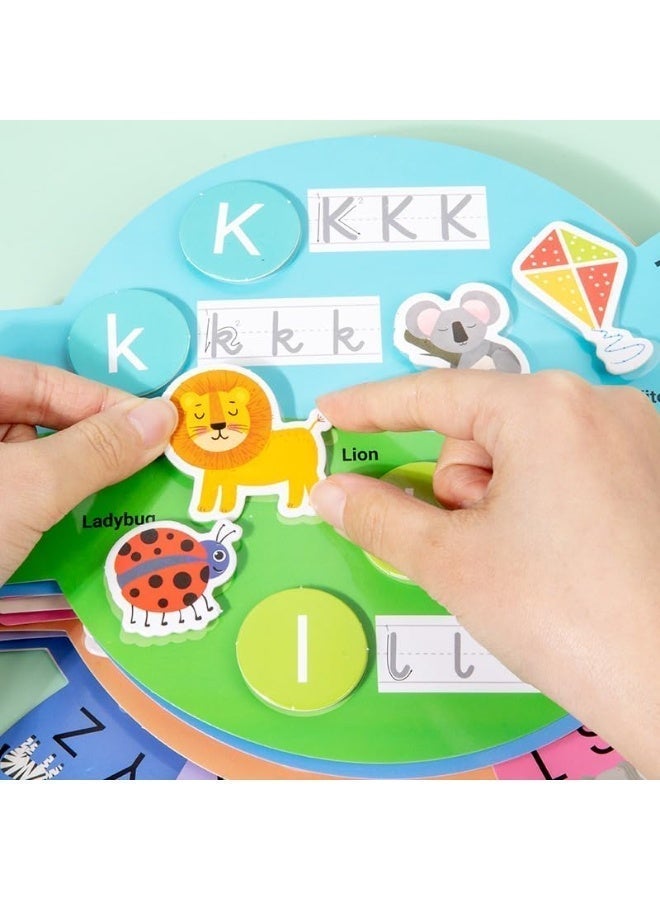 Twisoo Alphabet Busy Book for Toddlers ABC Learning Activity Book for Kids Age 3+ Montessori Preschool Educational Quiet Book Reusable Early Learning Workbook for Children - Image 5