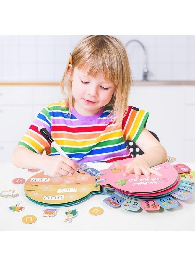 Twisoo Alphabet Busy Book for Toddlers ABC Learning Activity Book for Kids Age 3+ Montessori Preschool Educational Quiet Book Reusable Early Learning Workbook for Children - Image 4