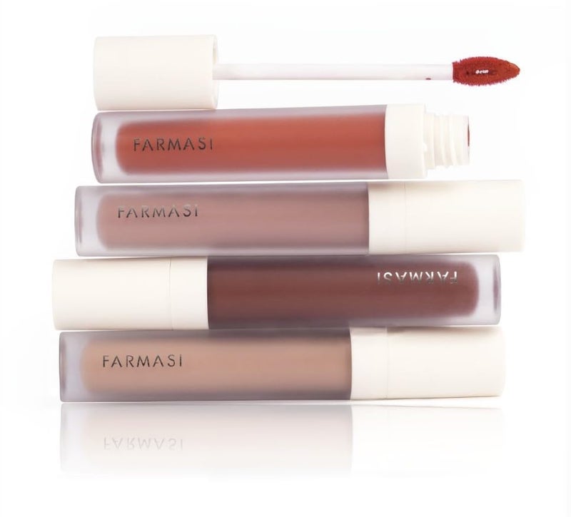 FARMASi Make Up Matte Liquid Lipstick, Long-Lasting and Ultra-comfortable, High-Impact, Lightweight, Organic, Pure Pigments 0.14 fl.oz (Red Love) - Image 1