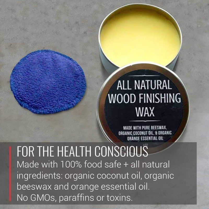 Virginia Boys Kitchens Wood Wax - Applicator included - made with Coconut Oil and Beeswax - Food Grade - for Cutting Board, Bowl, wooden utensils  - Image 5