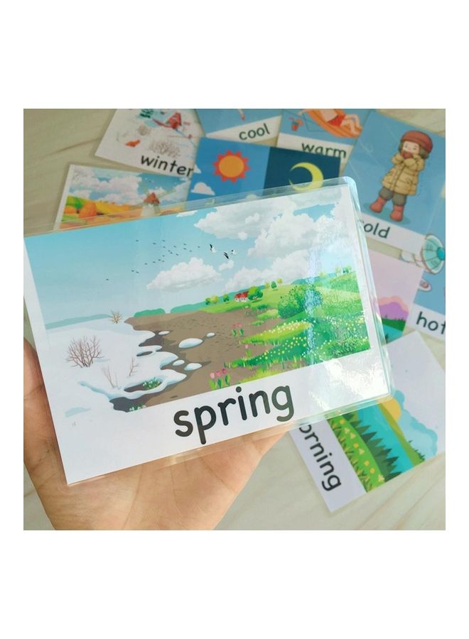 NIBEMINENT 12-Piece Montessori Baby English Learning Season Cards 8 X 11cm - Image 4