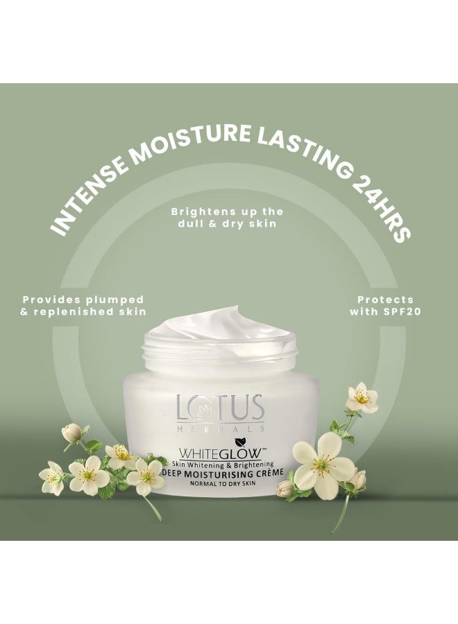 Lotus WhiteGlow Deep Moisturising cream, SPF 20, Face cream for Dry skin, 60g  - Image 3