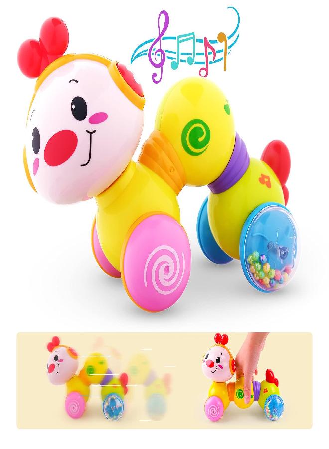 Vanmor Baby Toys 6-12 Months, Infant Musical Caterpillar Crawling Toy, Press and Go Interactive Inchworm Toy with Light Up, Tummy Time Educational for 6 7 8 9 12 18 Months - Image 1