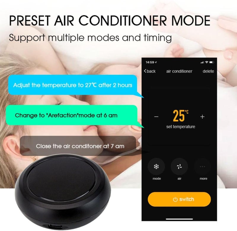 جهاز تحكم عن بعد ذكي WIFI IR/RF - التحكم الذكي الأمثل في المنزل لأجهزة التكييف والتلفزيون والمروحة، التحكم الصوتي مع Alexa و Google Home، أكثر من 50,000 رمز سحابي وتوافق مع 95% من العلامات التجارية (حزمة IR-1) - Image 4