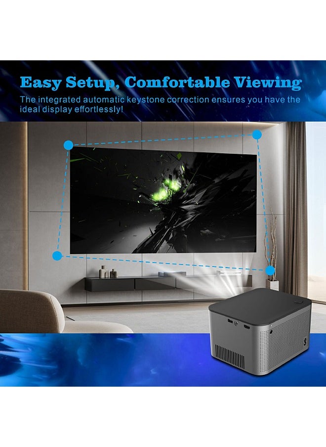 مي فازا - جهاز عرض محمول - يدعم 4K - يدعم 150 بوصة - جهاز عرض ذكي مع واي فاي ثنائي النطاق 5G وبلوتوث 5.0 - مسرح منزلي متنقل - متوافق مع Android / iOS / Windows / TV Stick / HDMI / USB - Image 1