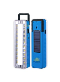 Sunaze Sunaze Solar Rechargeable Emergency Floor Lantern Lamp Light with Dual Mode 20 SMD LED 20 Watt Tube Blue  - Image 1