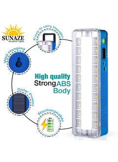 Sunaze Sunaze Solar Rechargeable Emergency Floor Lantern Lamp Light with Dual Mode 20 SMD LED 20 Watt Tube Blue  - Image 4