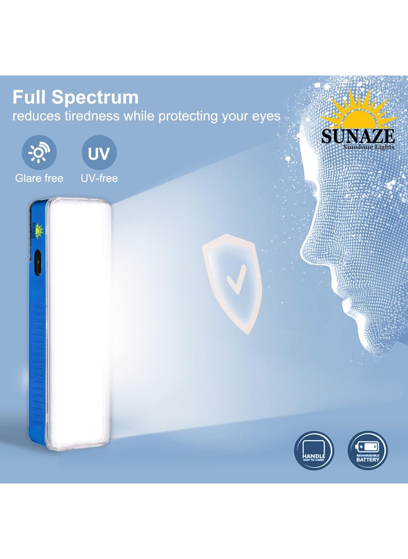 Sunaze - Sunaze Solar Rechargeable Emergency Floor Lantern Lamp Light with Dual Mode 20 SMD LED 20 Watt Tube Blue - Image 1