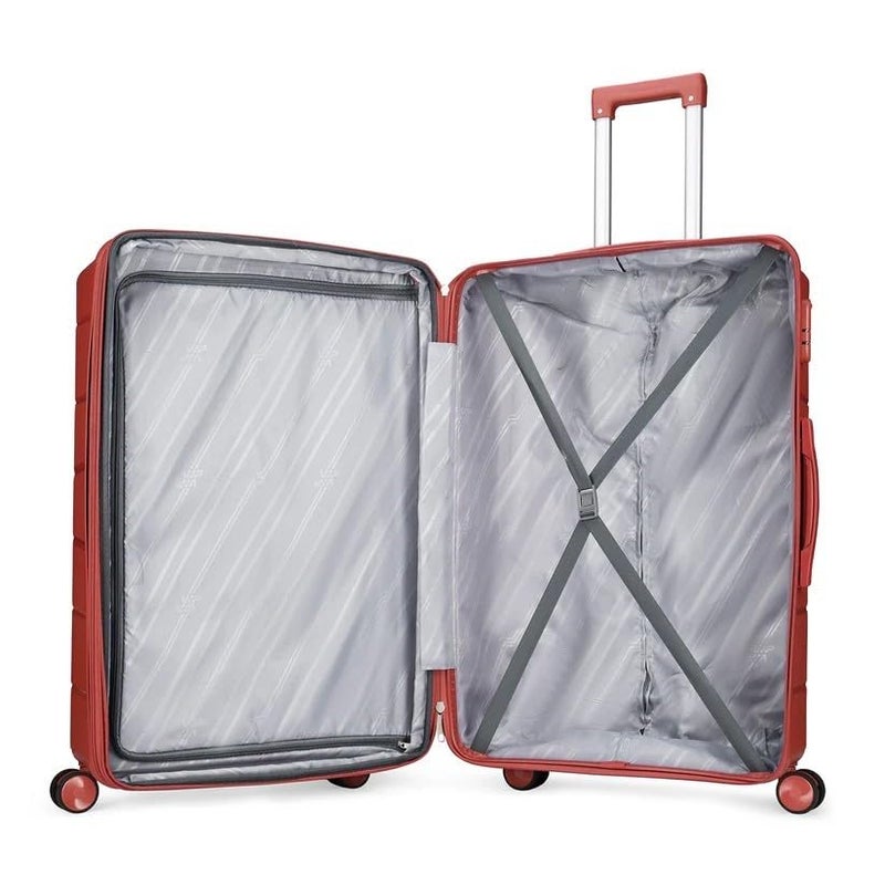 VIP Pristine HARDSIDED 8 Wheel Polypropylene (PP) Spinner Suitcase with Large Expander,Combination Lock and 5 Years International Warranty (DEEP RED, Cabin) - Image 4