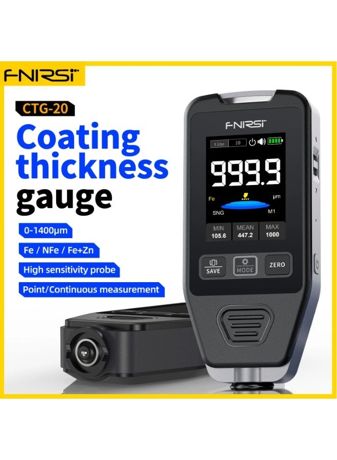FNIRSI CTG-20 Paint Gauge Coating Thickness Gauge Automotive Paint Surface Tester Paint Gauge Measuring Galvanised Coatings - Image 2