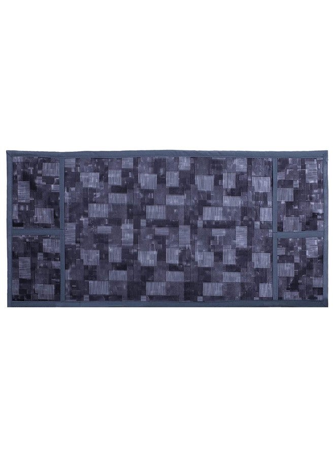 Kuber Industries Kuber Industries PVC Check Print Decorative Microwave Oven Top Cover|4 Utility Pockets & Waterproof PVC|Size 90 x 40 CM (Grey)  - Image 2