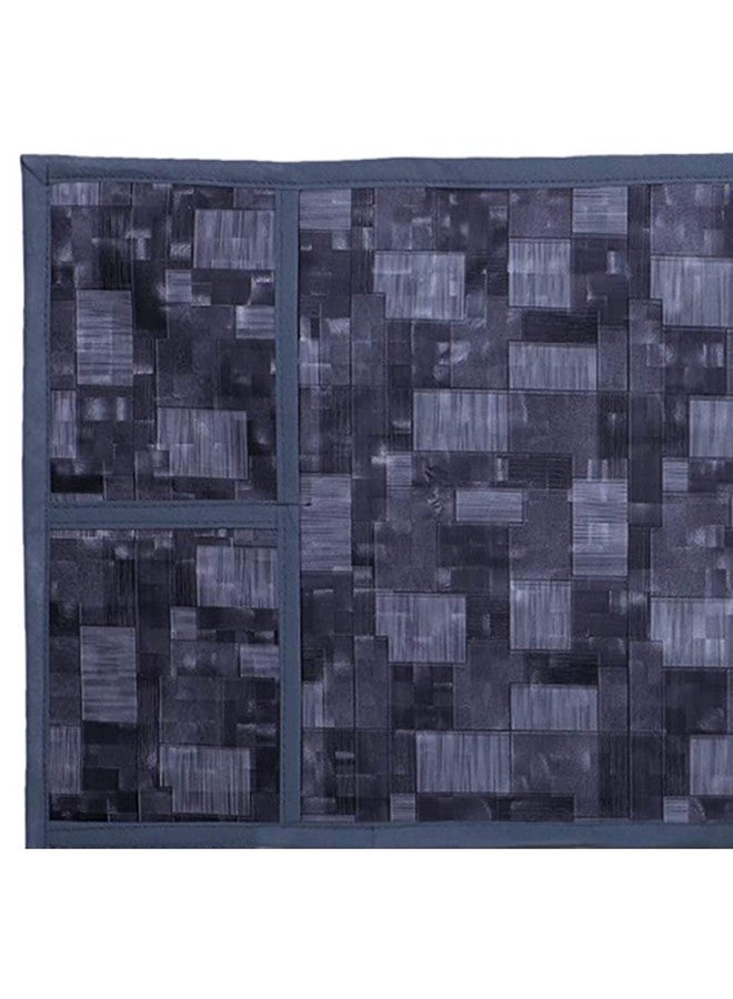 Kuber Industries Kuber Industries PVC Check Print Decorative Microwave Oven Top Cover|4 Utility Pockets & Waterproof PVC|Size 90 x 40 CM (Grey)  - Image 5
