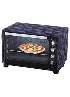 Kuber Industries Kuber Industries PVC Check Print Decorative Microwave Oven Top Cover|4 Utility Pockets & Waterproof PVC|Size 90 x 40 CM (Grey)  - Image 3