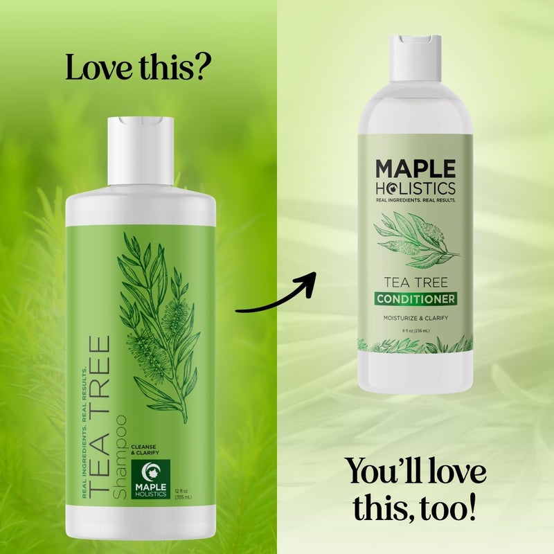 Maple Holistics Clarifying Shampoo for Build Up & Oily Hair - Tea Tree Shampoo for Men and Women with Rosemary Essential Oil for Oily Hair and Scalp - Color Safe Vegan Sulfate Silicone & Paraben Free (10 Fl Oz) - Image 3