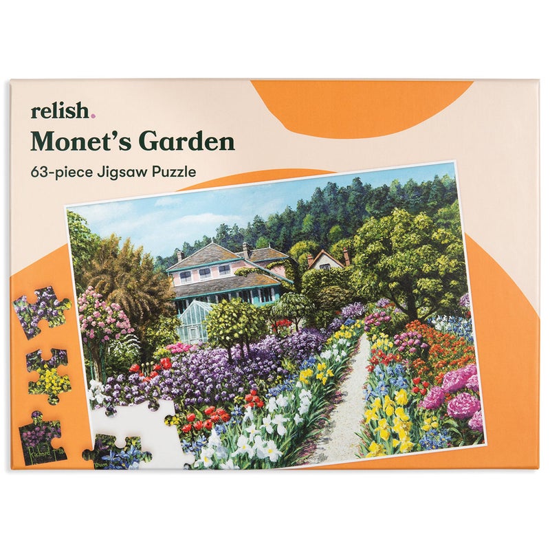 Relish Dementia Puzzles for Adults 63 Piece Monets Garden Jigsaw Puzzle Dementia Activities for Seniors - Image 2