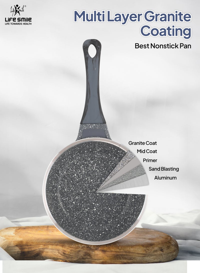 Life Smile 14cm Non-Stick Fry Pan | Multi-Layer Granite Coating | Energy Saving Bottom | PFOA-Free | Induction & Gas Compatible | 0.45L Mini Frying Pan - Image 4