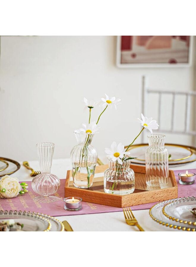 يُسلِّم مزهريات زجاجية صغيرة للقطع المركزية - مزهريات شفافة صغيرة للبراعم بكميات كبيرة، مجموعة مزهريات زهور لطيفة لحفلات الزفاف، ديكور المنزل، ديكور الطاولة (شفافة، 8 قطع) - Image 4