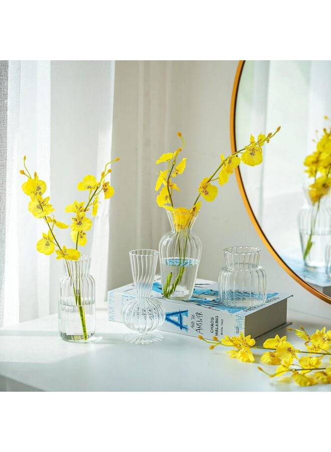 يُسلِّم مزهريات زجاجية صغيرة للقطع المركزية - مزهريات شفافة صغيرة للبراعم بكميات كبيرة، مجموعة مزهريات زهور لطيفة لحفلات الزفاف، ديكور المنزل، ديكور الطاولة (شفافة، 8 قطع) - Image 5
