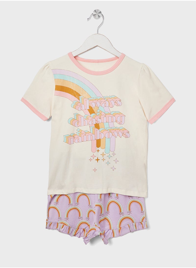 Cotton On Kids Rainbow Pyjama Set  - Image 1