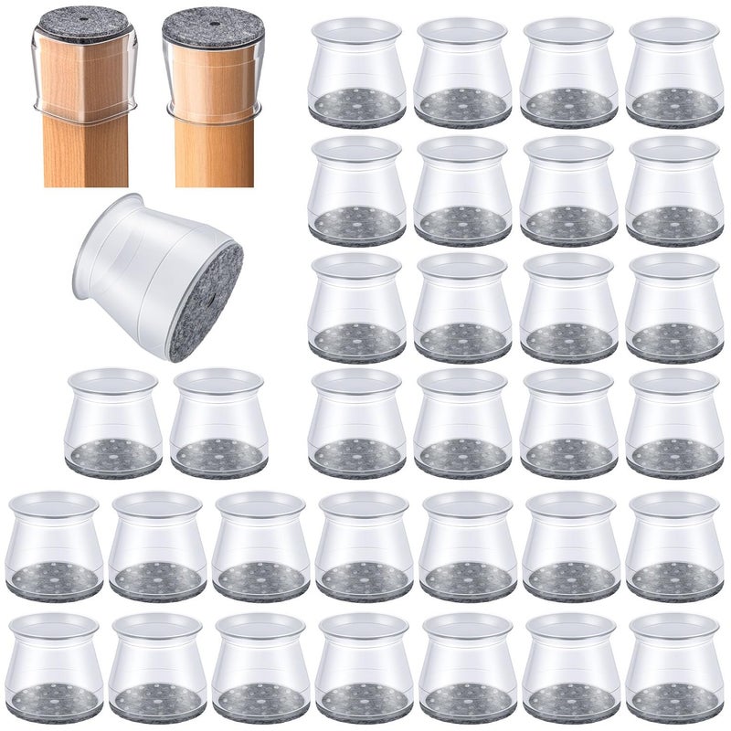 OASMU 32 Pcs Chair Leg Floor Protectors - Silicone Felt Pads, Scratch-Proof & Noise-Free, Easy Smooth Moving, Large Size (Fits Round Chair Legs: 1-5/16" to 2" Diameter)â€‹ - Image 1