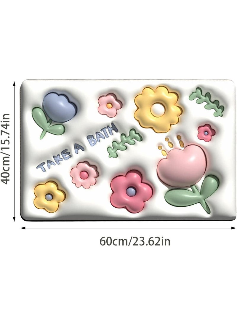 Baker's Signature - 3D Cute Bathroom Mat Rug Diatomite Absorbent Bath Carpet Quick Drying Shower Bathtub Foot Door Floor Mat Home Decor Bath Mat Diatomaceous Earth Shower Mat - Image 1