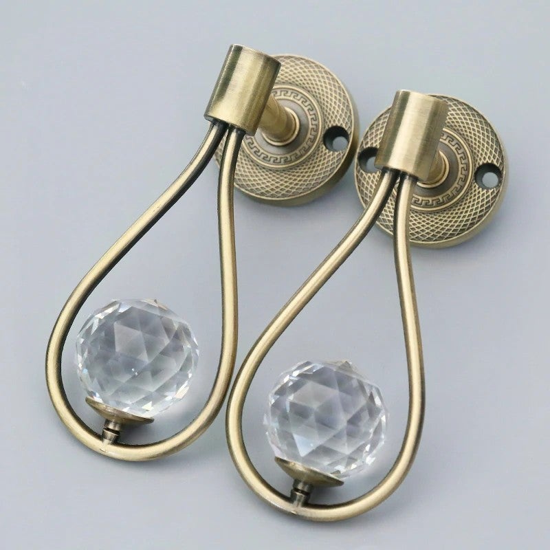 Y&D Modern Simple Metal Shower Curtain Rings Decorative Wall Drapery Holdback Hooks - Hanging Curtain Accessories Set - Image 3