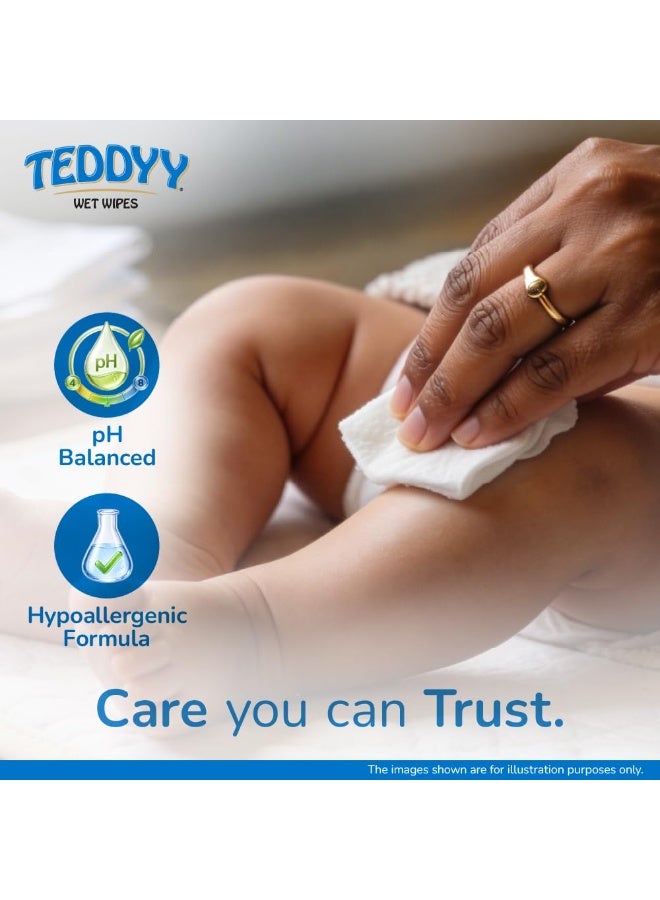 Teddyy Soft Cleansing Baby Wet Wipes with Lid | 360 Wipes | Special Germ Protection | Anti - Rash | Enriched With Aloe Vera and Vitamin E | 72 Wipes x 5 Packs - Image 2
