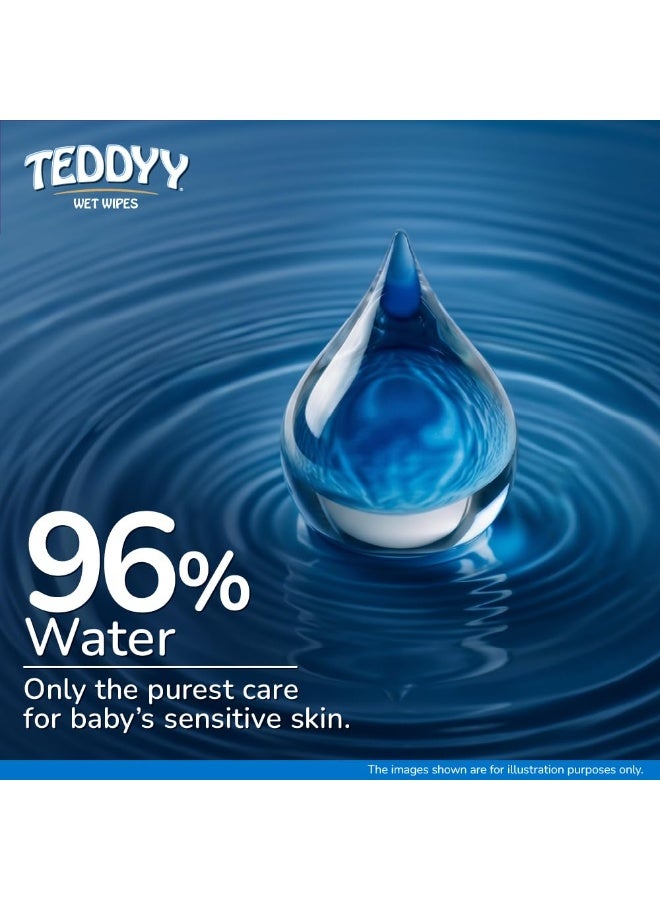 Teddyy Soft Cleansing Baby Wet Wipes with Lid | 360 Wipes | Special Germ Protection | Anti - Rash | Enriched With Aloe Vera and Vitamin E | 72 Wipes x 5 Packs - Image 4